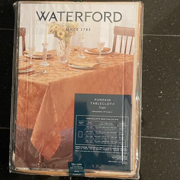 NWT Waterford Pumpkin Table Cloth 70in x 144in or 177 cm x 365 cm. - Picture 2 of 4